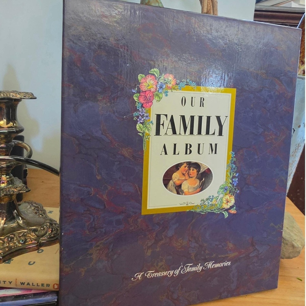 Vintage 1993 Our Family Album Book New In Box Unused Marbled Hardcover